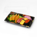 Wholesale Food Grade Printing Disposable Plastic Sushi Fast Food Tray With Lid